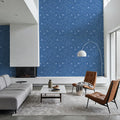 Hidden Peonies, Blue Mural Wallpaper - room preview 03