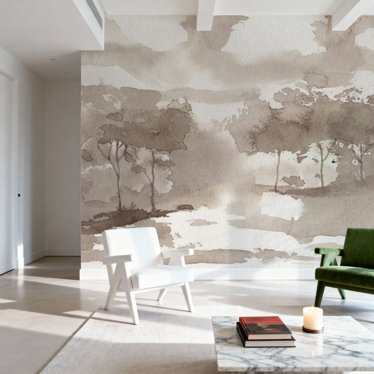 Sepia Trees Mural Wallpaper - room preview 03