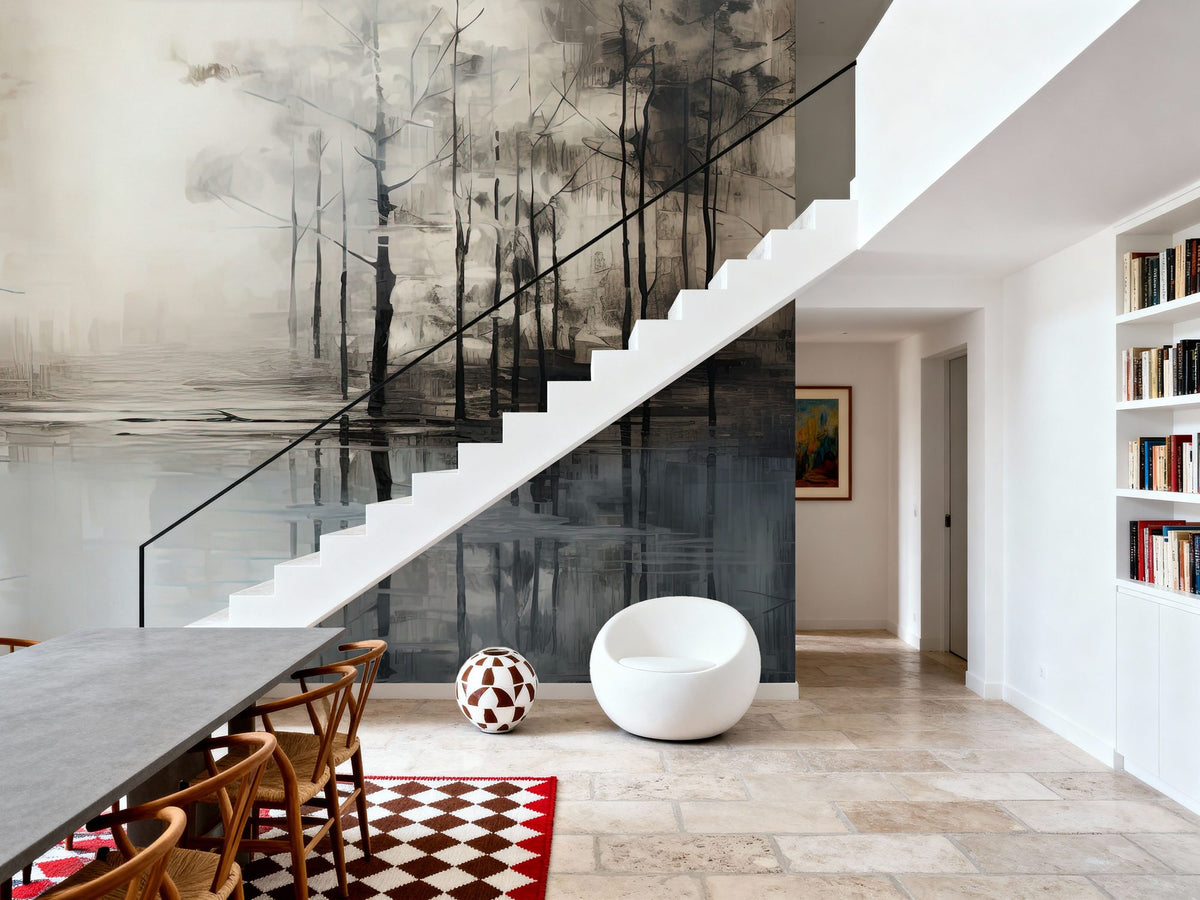 Scenic Evening Lake Mural Wallpaper - room preview 03
