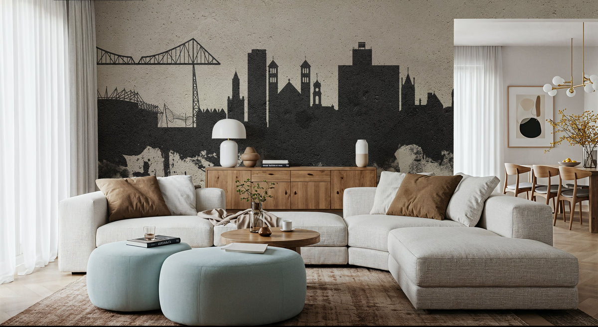 Middlesbrough England Skyline Concrete Mural Wallpaper - room preview 03