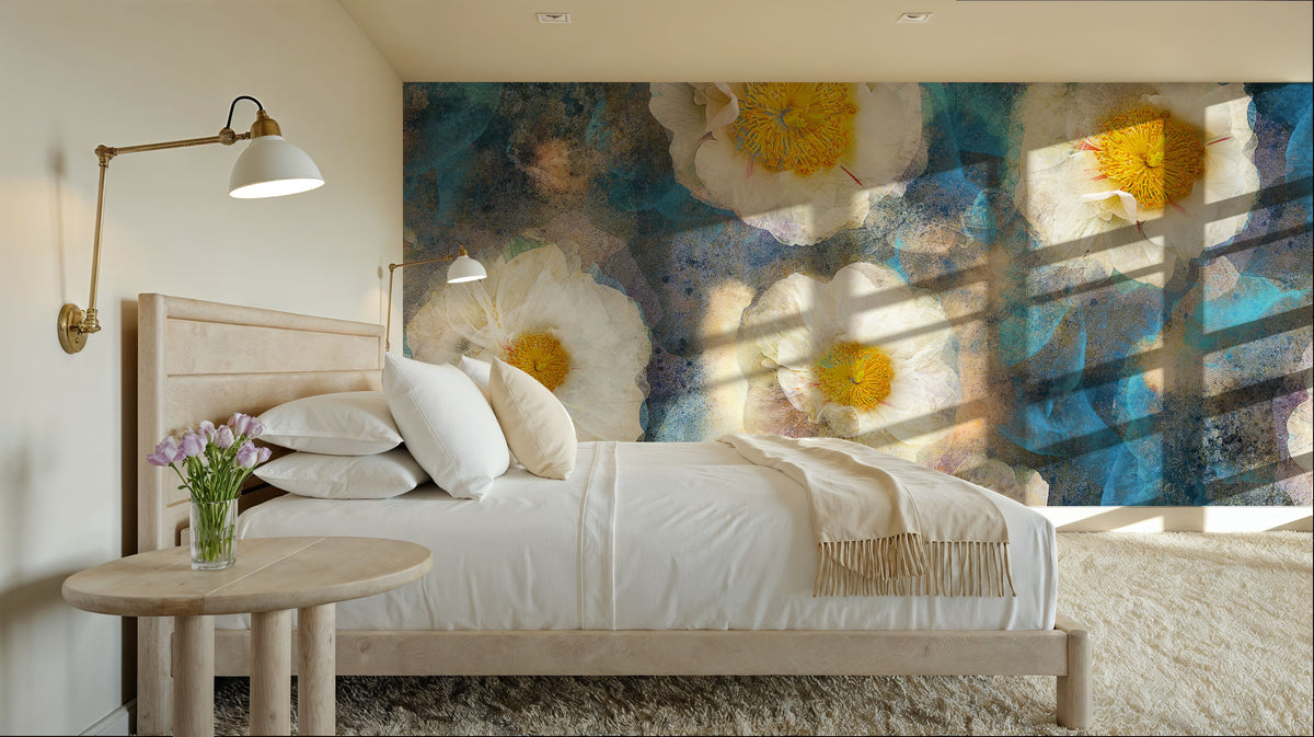 Camellia Blossoms Mural Wallpaper - room preview 03