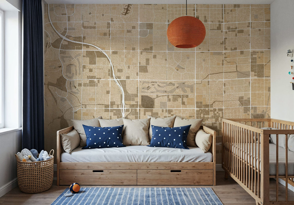 Spring Valley Ochre Mural Wallpaper - room preview 03
