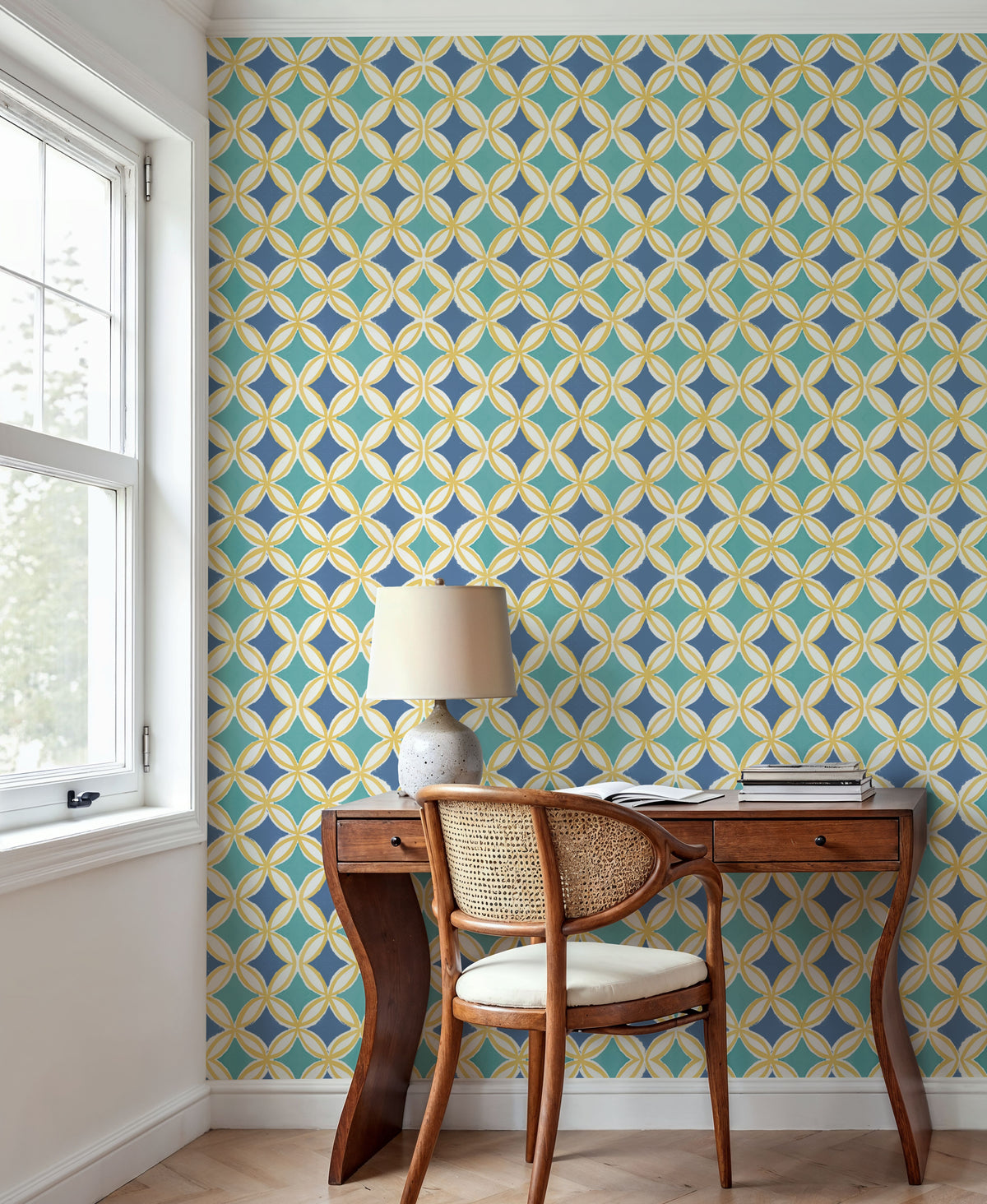 Starcircle Blue Mural Wallpaper - room preview 03