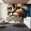 Watercolor Cat Mural Wallpaper - room preview 03