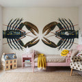 Crimson Crawfish Extravaganza Mural Wallpaper - room preview 03