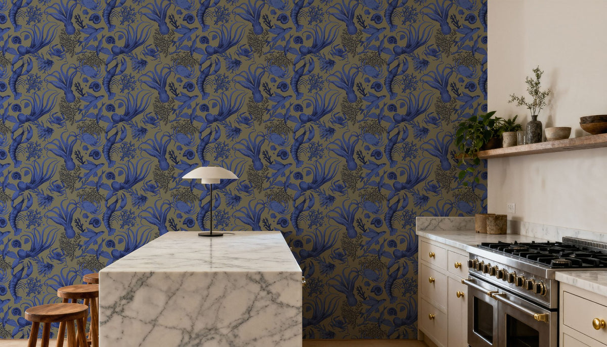 Ocean Miracles, Blue Green Mural Wallpaper - room preview 03
