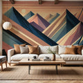 Serenity Mountain Vista in Art Deco Mural Wallpaper - room preview 03