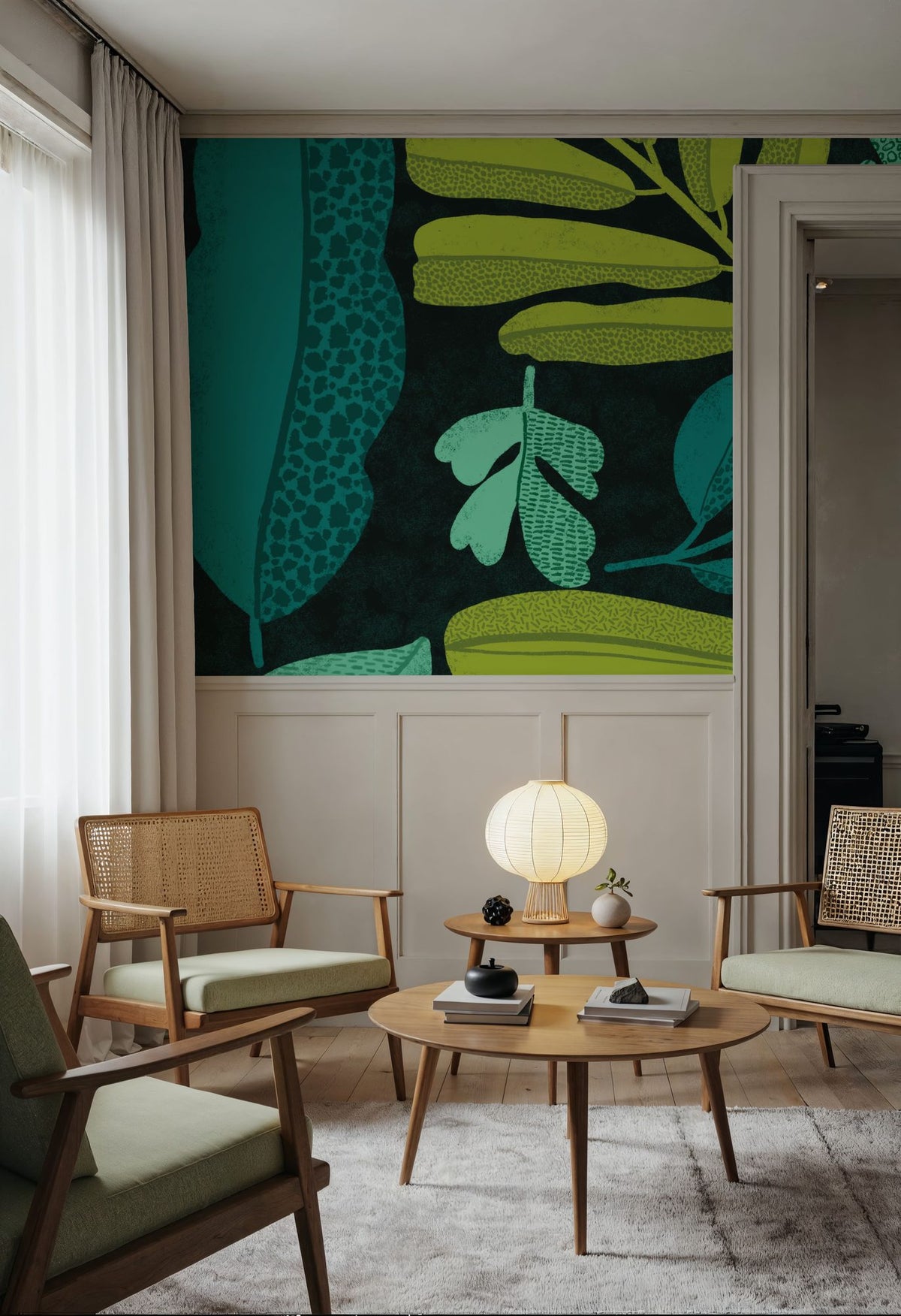 Plant Toss I Mural Wallpaper - room preview 03