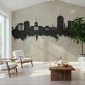 Montgomery Alabama Skyline Concrete Mural Wallpaper - room preview 03