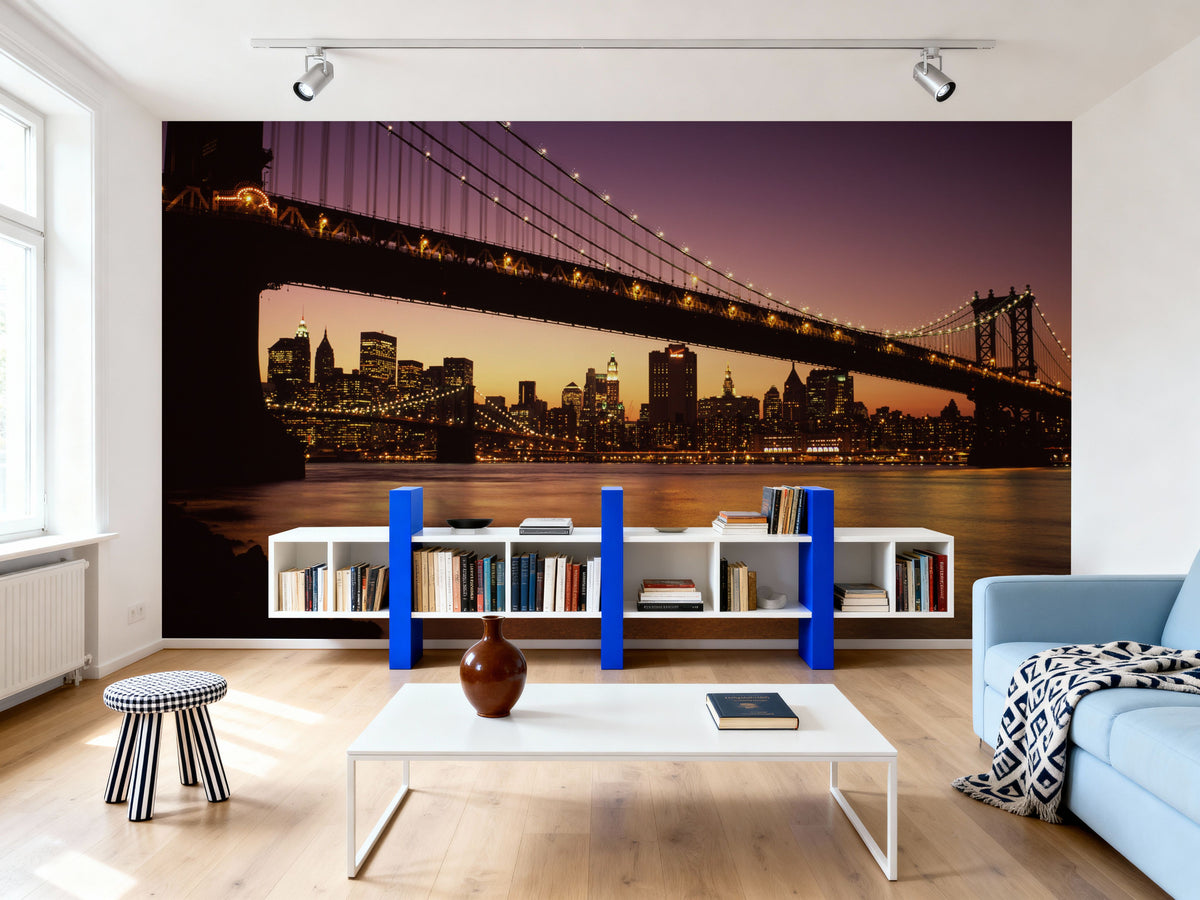 Golden Hour Bridge III Mural Wallpaper - room preview 03