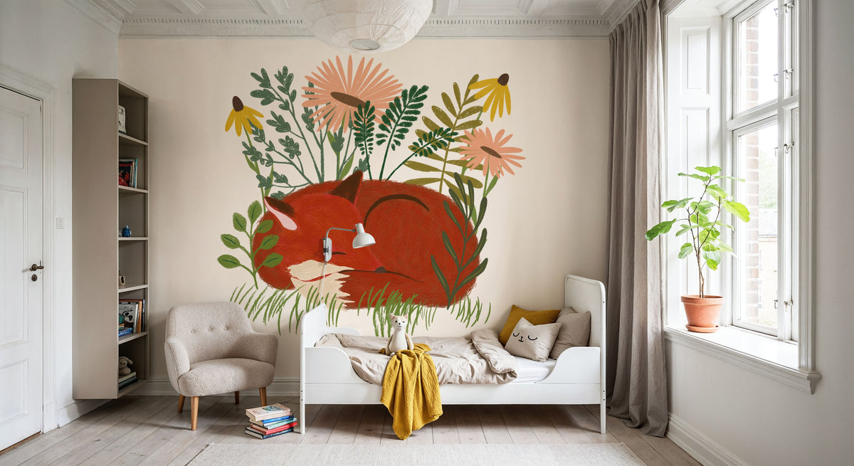 Sleeping Fox Mural Wallpaper - room preview 03