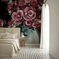 Botanical Elegance Burgundy II Mural Wallpaper - room preview 03