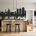 Tucson Arizona Skyline Black & White Mural Wallpaper - room preview 03