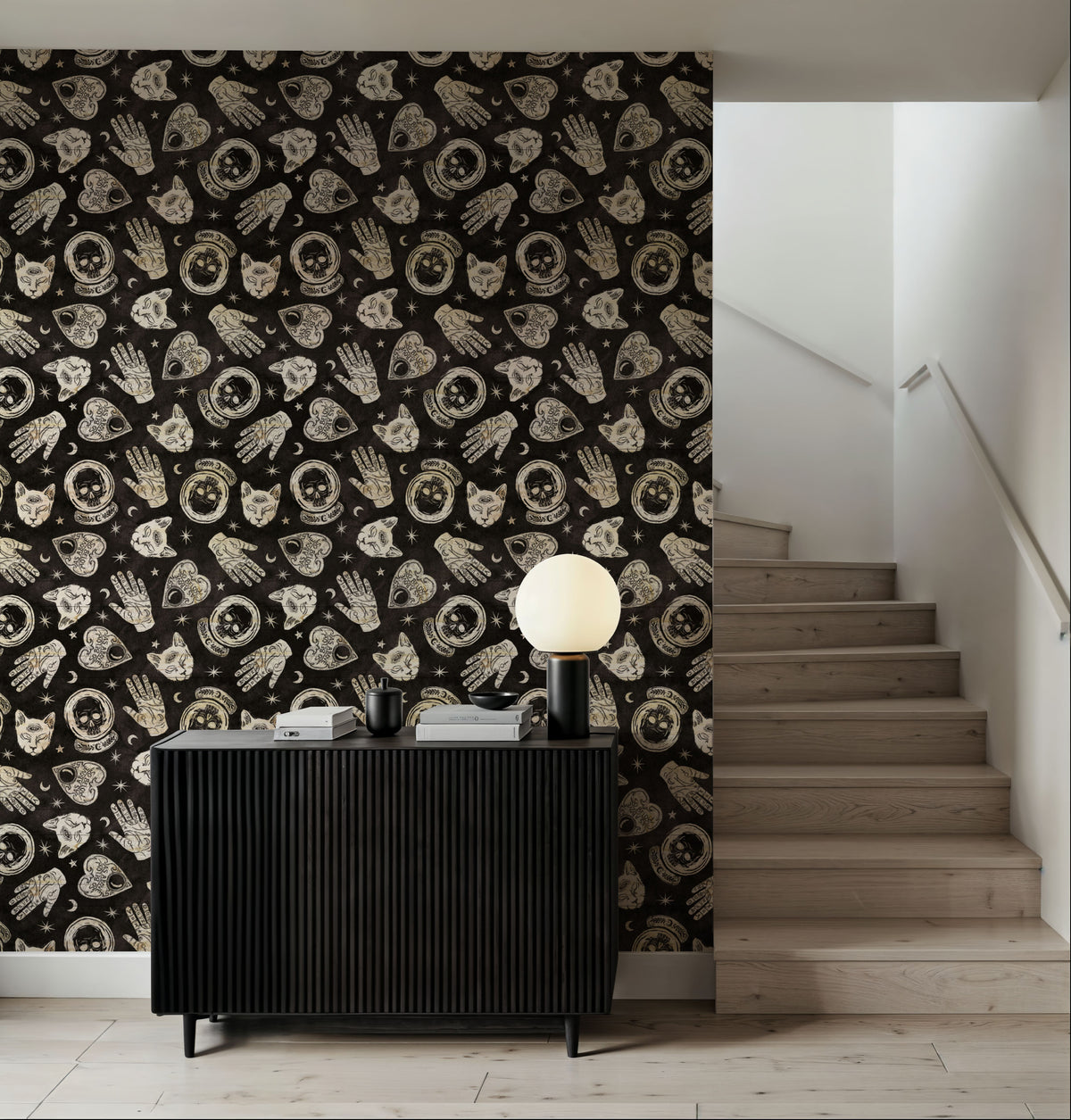 Symbolic Halloween Black Mural Wallpaper - room preview 03