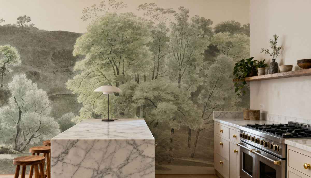 Painted Trees of Subiaco Mural Wallpaper - room preview 03