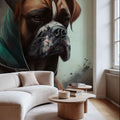 Watercolor Boxer Dog Mural Wallpaper - room preview 03