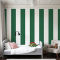 Scalloped Circus Stripes, Salamander Green Mural Wallpaper - room preview 03