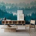 Mountainscape Blue Mural Wallpaper - room preview 03