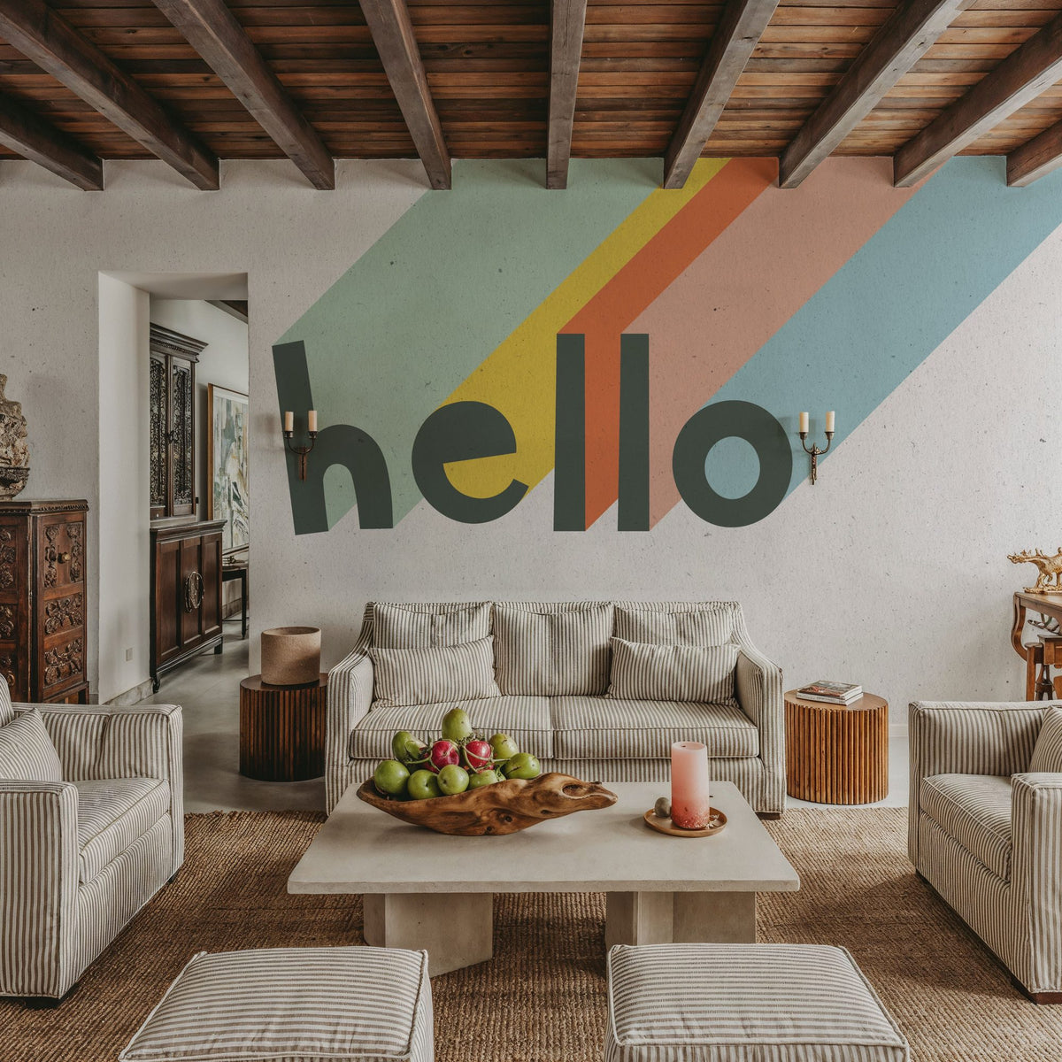 Hello Rainbow Mural Wallpaper - room preview 03