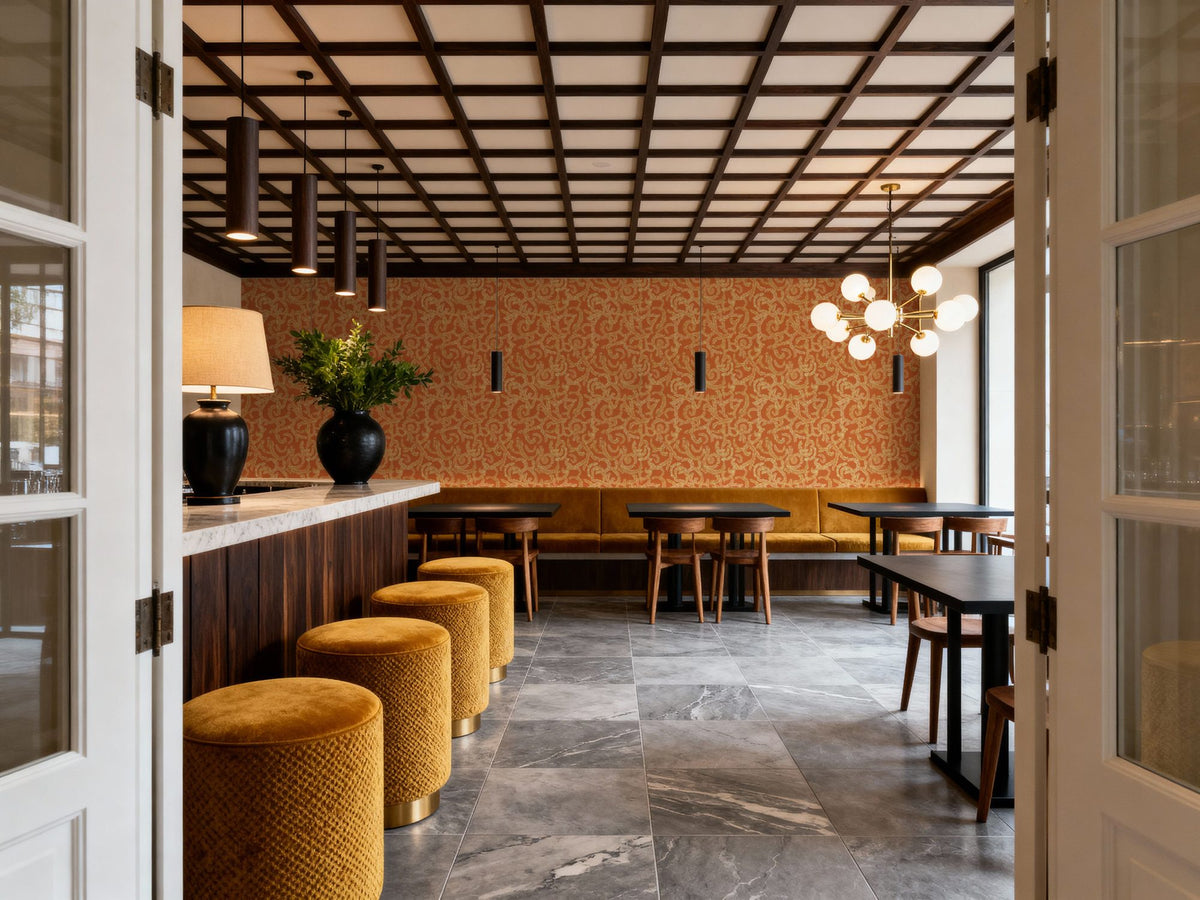 Olive Tree, Pumpkin Mural Wallpaper - room preview 03