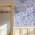Cherry Tree Birds, Periwinkle Mural Wallpaper - room preview 03