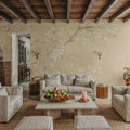 White Cherry Blossoms I Linen Mural Wallpaper - room preview 03