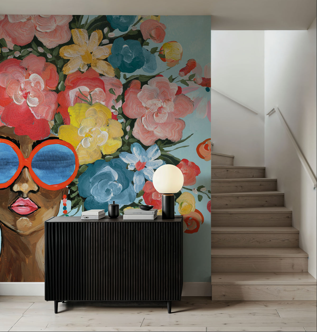 Sunning in Florals I Mural Wallpaper - room preview 03