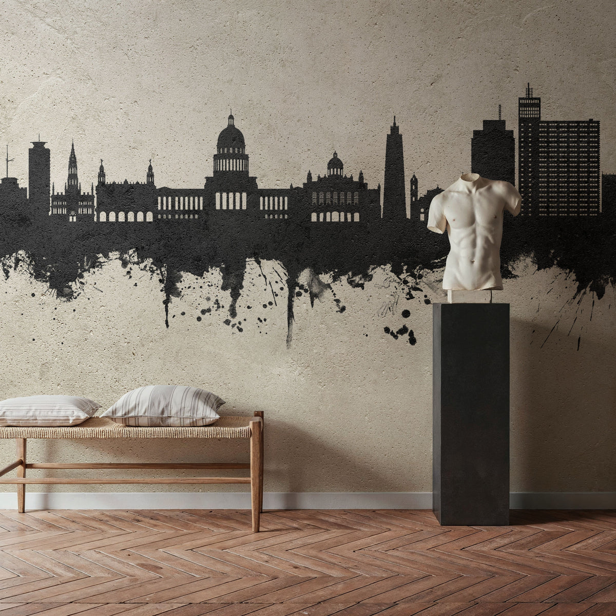 Havana Cuba Skyline Concrete Mural Wallpaper - room preview 03