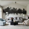 Milan Italy Skyline Black & White Mural Wallpaper - room preview 03