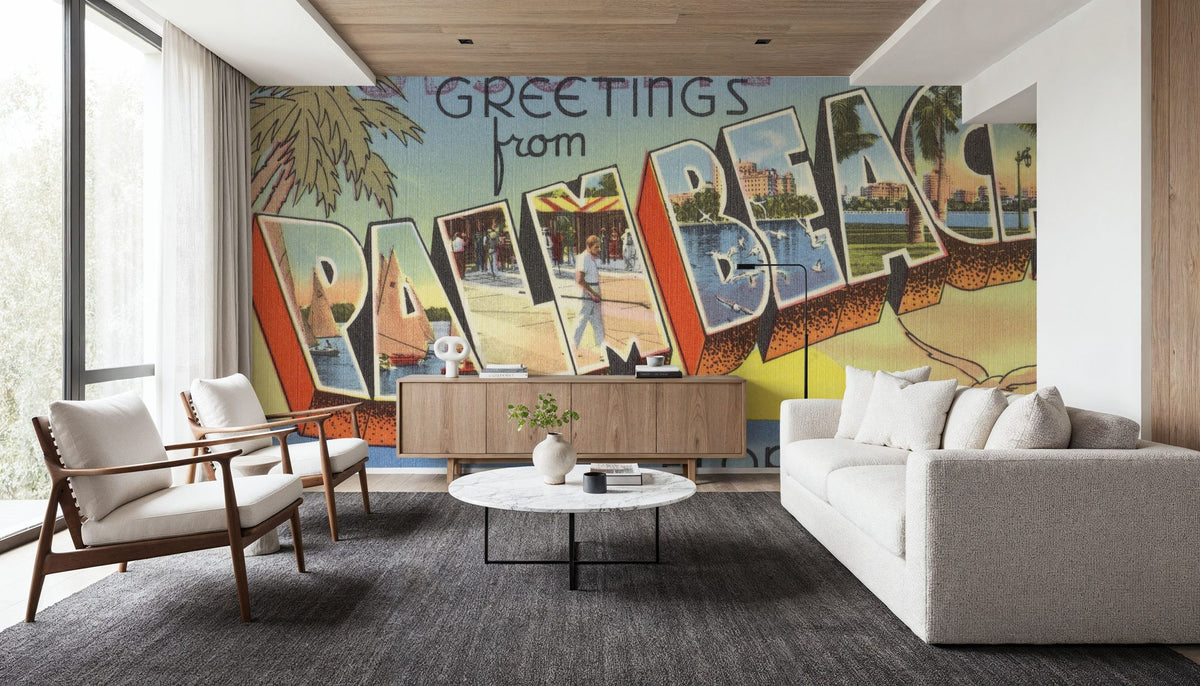 Greetings From Palm Beach Mural Wallpaper - room preview 03