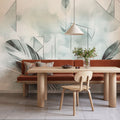 Feather Geometry Teal Mural Wallpaper - room preview 03