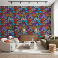 Meadow in Oil Pastel, Dusty Mural Wallpaper - room preview 03