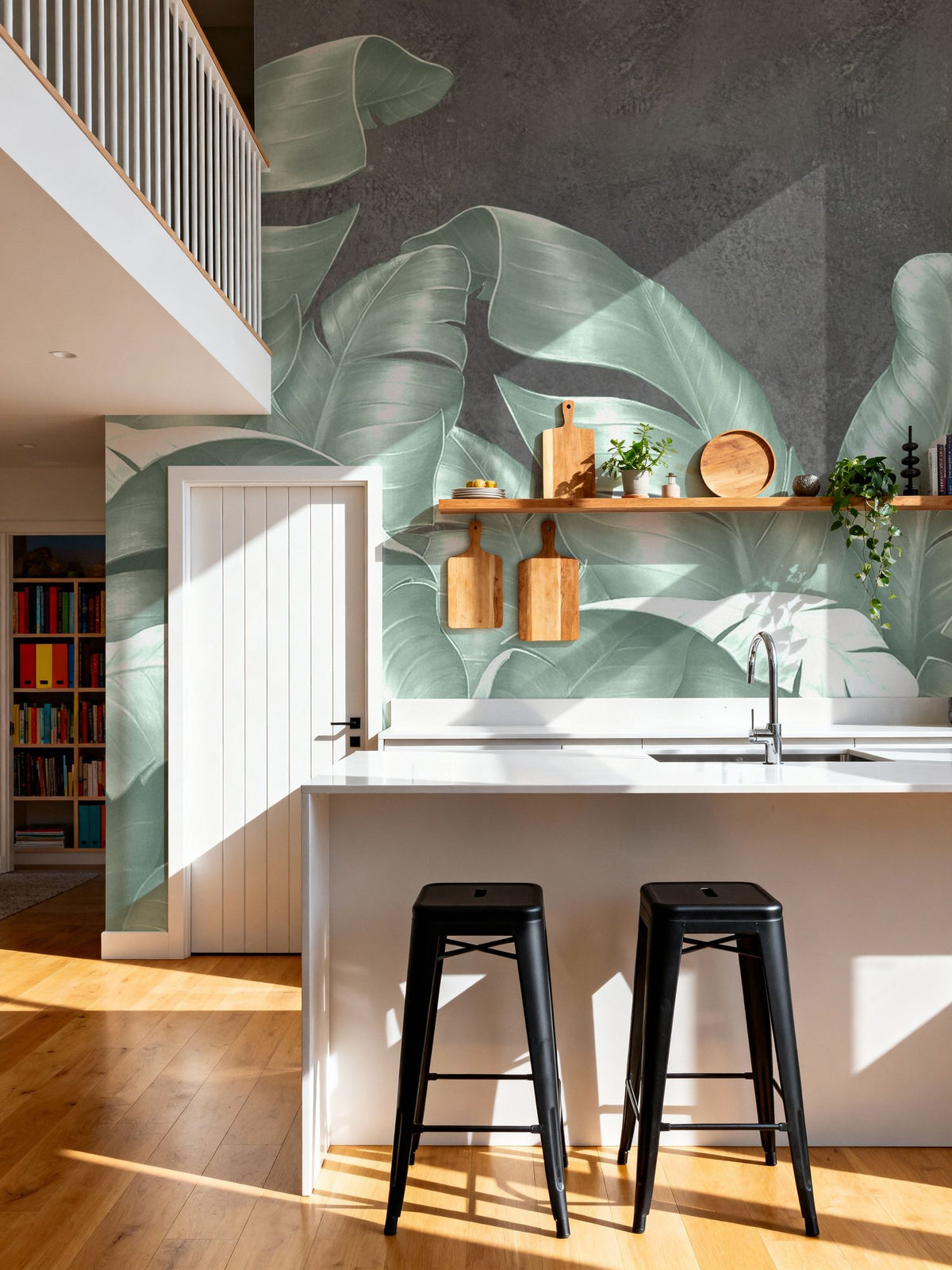 Metallic Leaves Mural Wallpaper - room preview 03