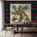 Plaid Christmas Stamp I Mural Wallpaper - room preview 03