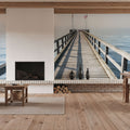 Strand Pier Blue Mural Wallpaper - room preview 03