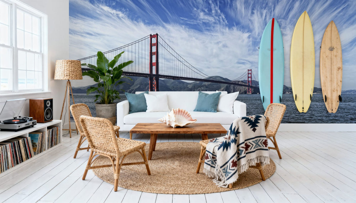 Golden Gate Blue Sky Mural Wallpaper - room preview 03