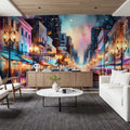 Miami Street At Night Mural Wallpaper - room preview 03