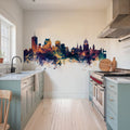 Quebec Canada Skyline Blue & Bronze Mural Wallpaper - room preview 03