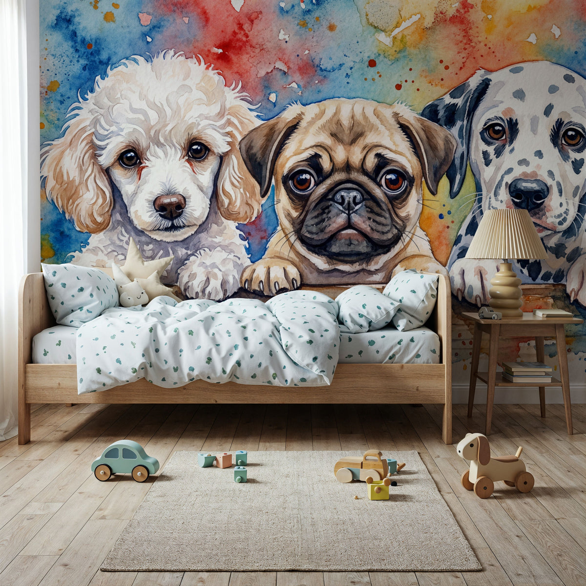 Puppies II - Cute Baby Animals Series Mural Wallpaper - room preview 03