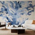 Shibori Coral III on Linen Mural Wallpaper - room preview 03