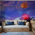 Santa Monica Pier Sunset Cloudy Mural Wallpaper - room preview 03