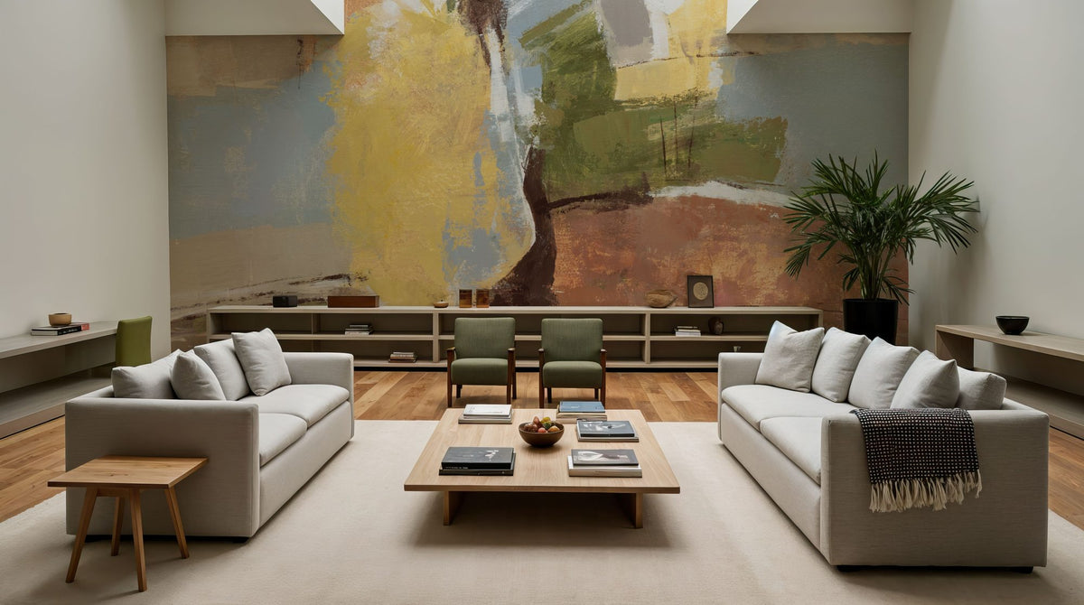 Crossing the River Mural Wallpaper - room preview 03