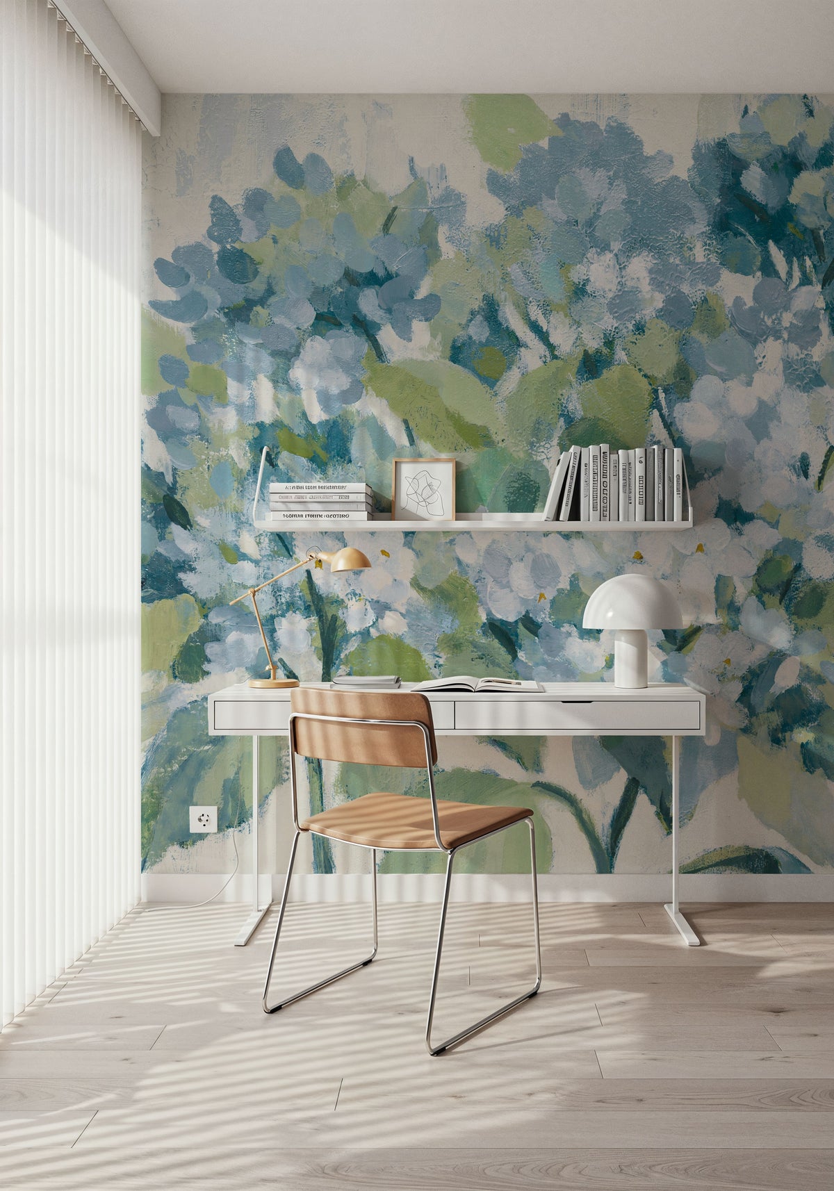 Hydrangeas in Bloom Mural Wallpaper - room preview 03