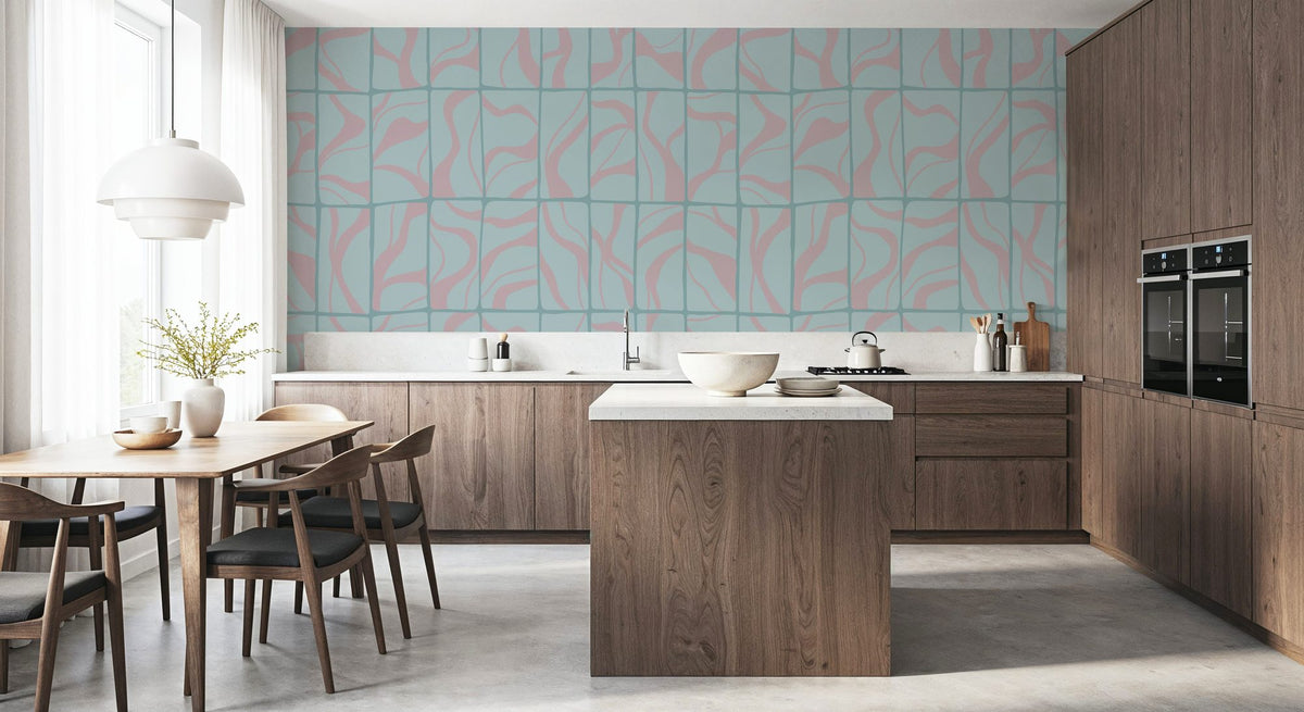 Linear Drift, Sky & Pink Mural Wallpaper - room preview 03