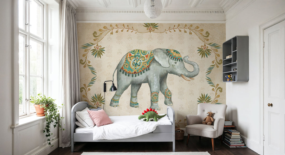 Elephant Walk IV Mural Wallpaper - room preview 03