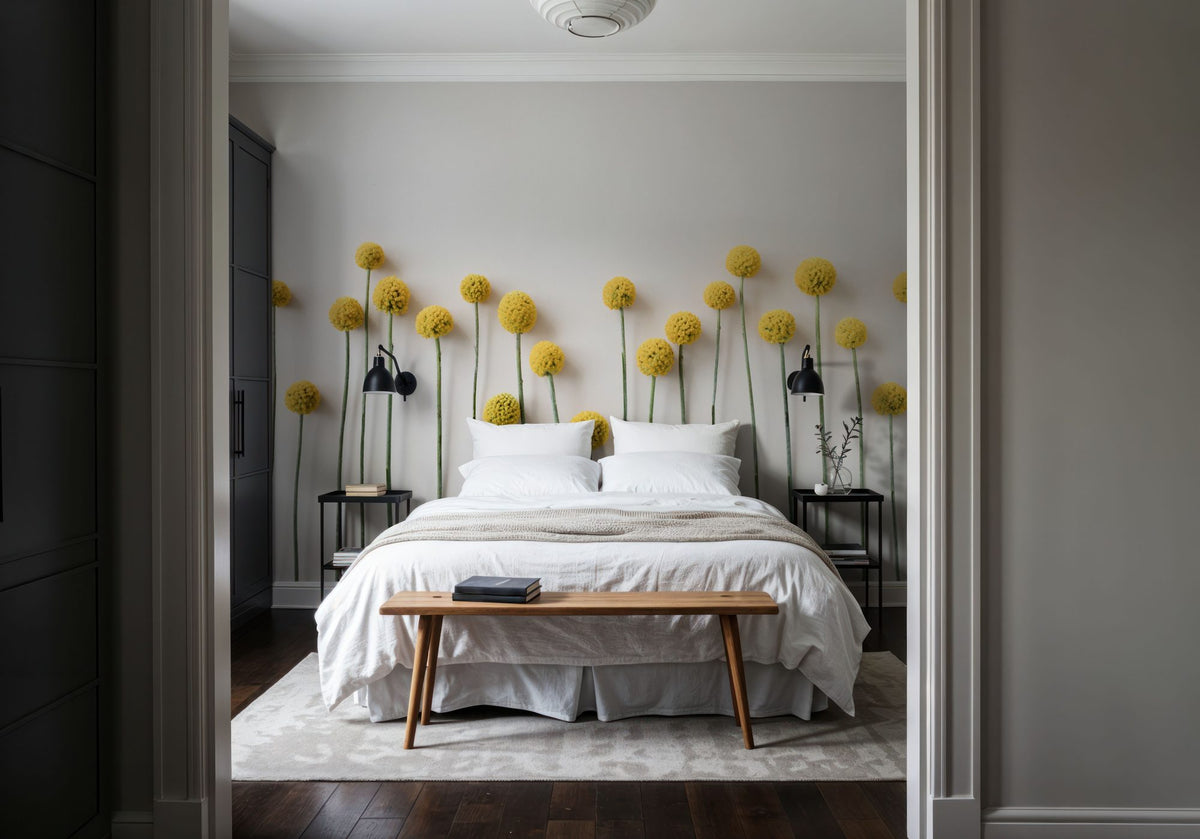 Minimalist Craspedia Mural Wallpaper - room preview 04