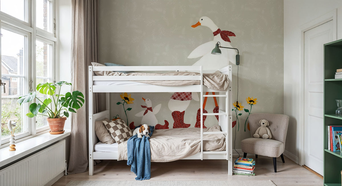 Ducks in the Pumpkin Patch IX Mural Wallpaper - room preview 03