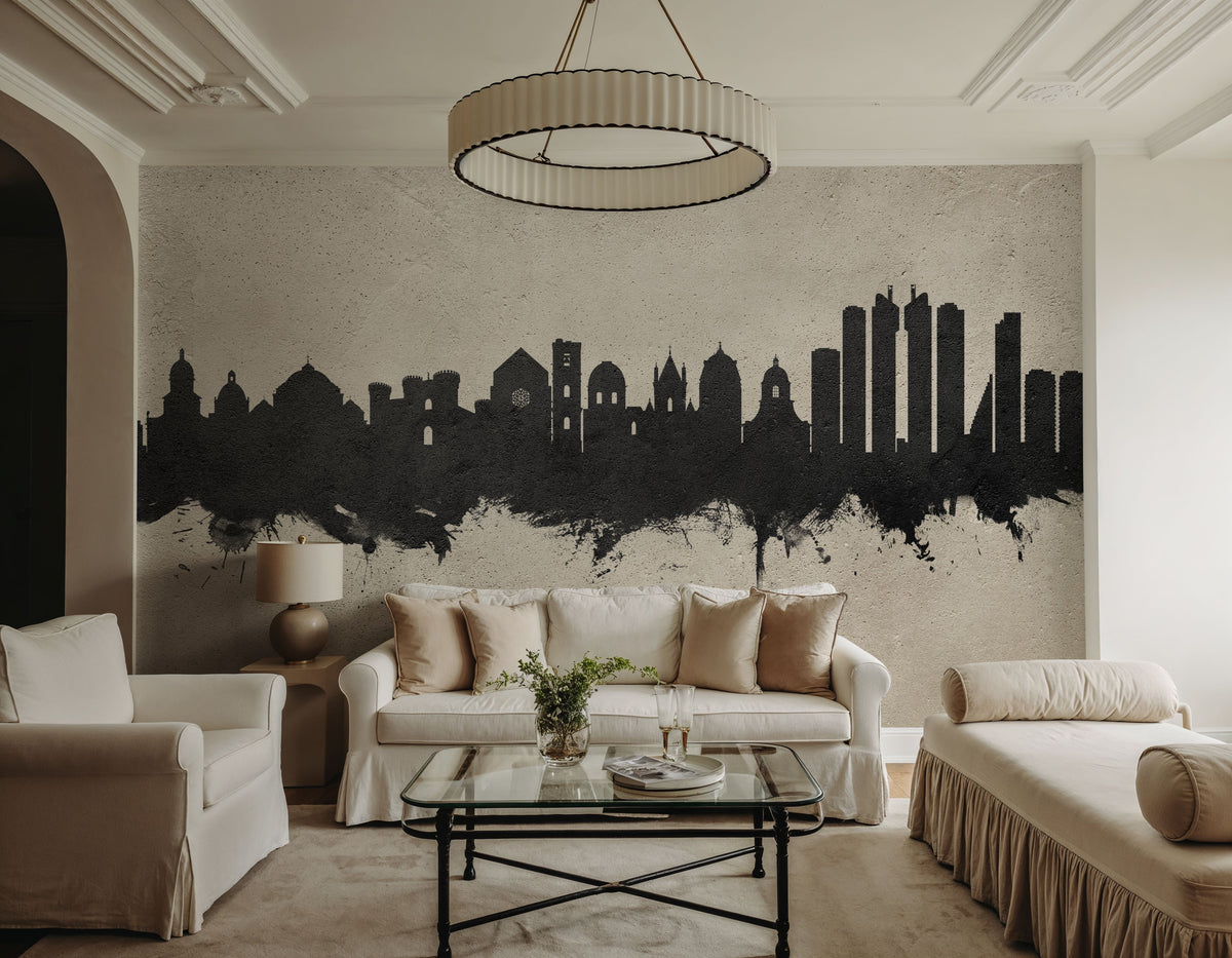 Naples Italy Skyline Concrete Mural Wallpaper - room preview 03