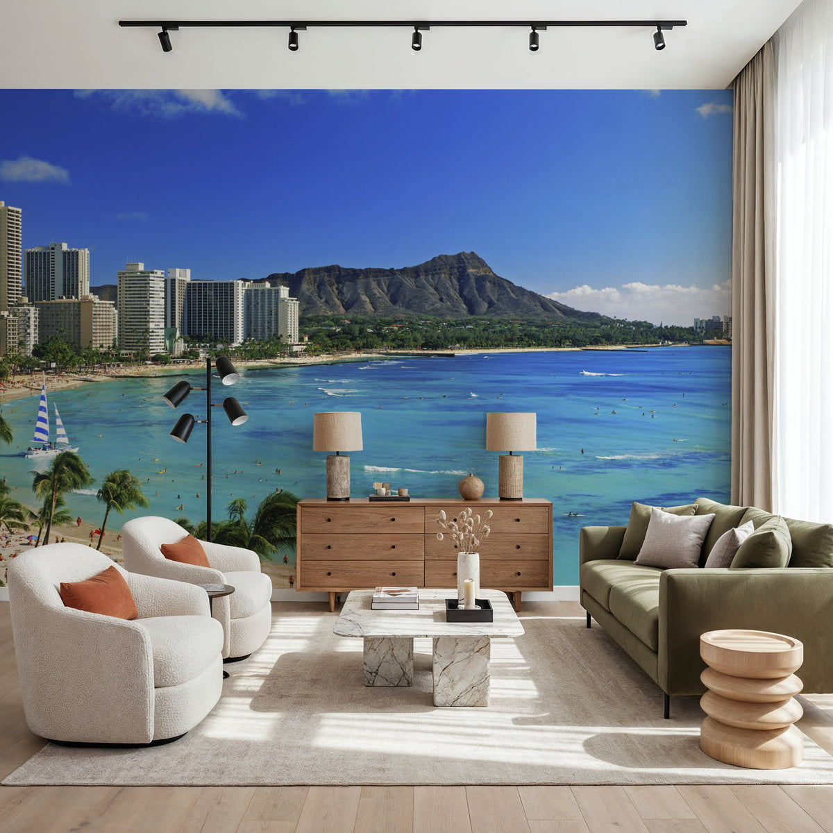 Riviera Skyline Mural Wallpaper - room preview 03