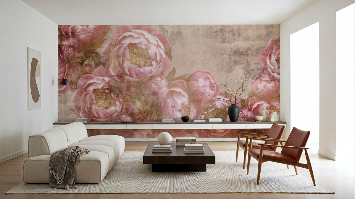 Peonies of Love Mural Wallpaper - room preview 03